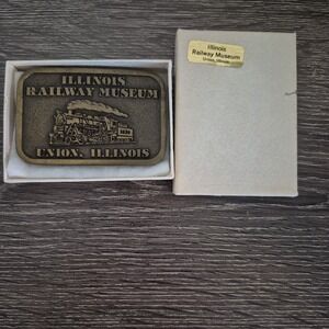 Illinois Railway Museum Belt Buckle Vintage With Orginal Box